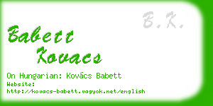 babett kovacs business card